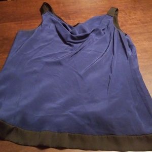 White House Black Market Tops - Blue with Black trim silk tank White House Black Market Tops - Blue with Black trim silk tank